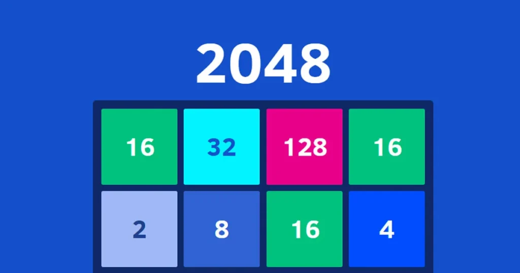 2048 é um dos Jogos Educativos Online do Mundo dos Jogos