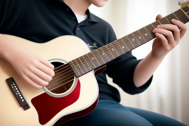 Adolescente tocando violão