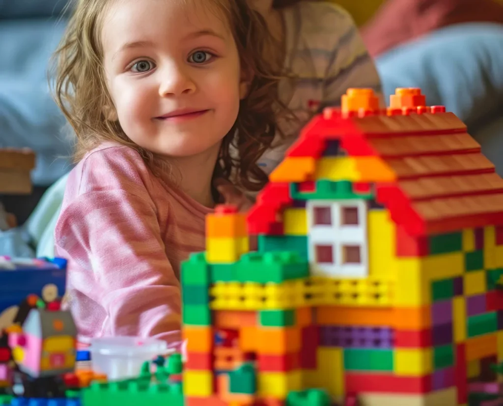 Menina com o melhor brinquedo para 5 anos