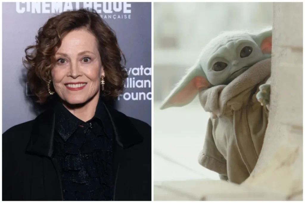 Sigourney Weaver baby Yoda a Mandalyrio e Grogu Guerra Estrela 9265