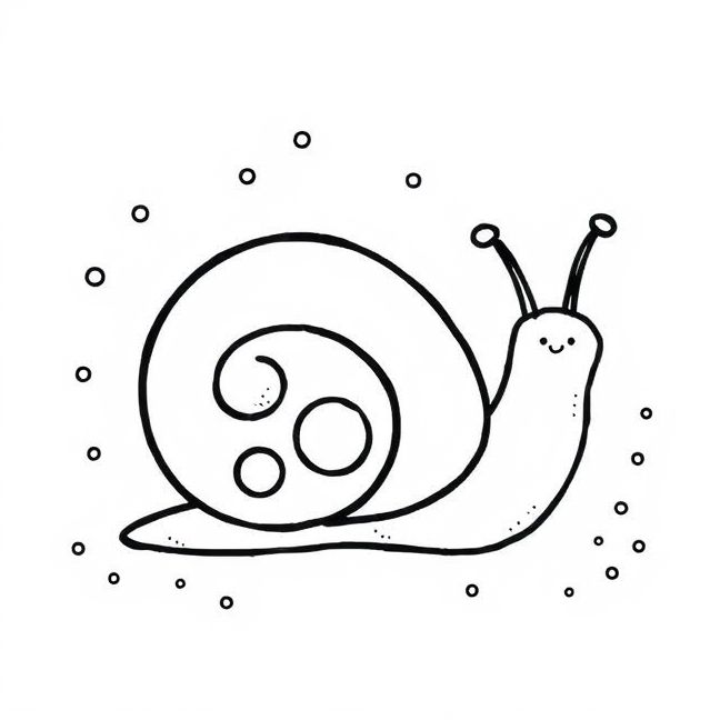 Desenho de Caramujo Mágico para Colorir pronto para imprimir e colorir