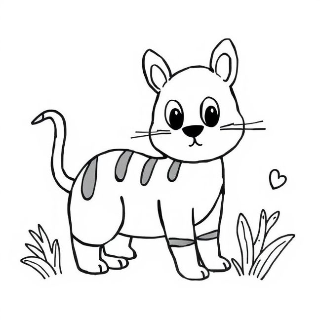 Desenho de Gatinho para Colorir! pronto para imprimir e colorir