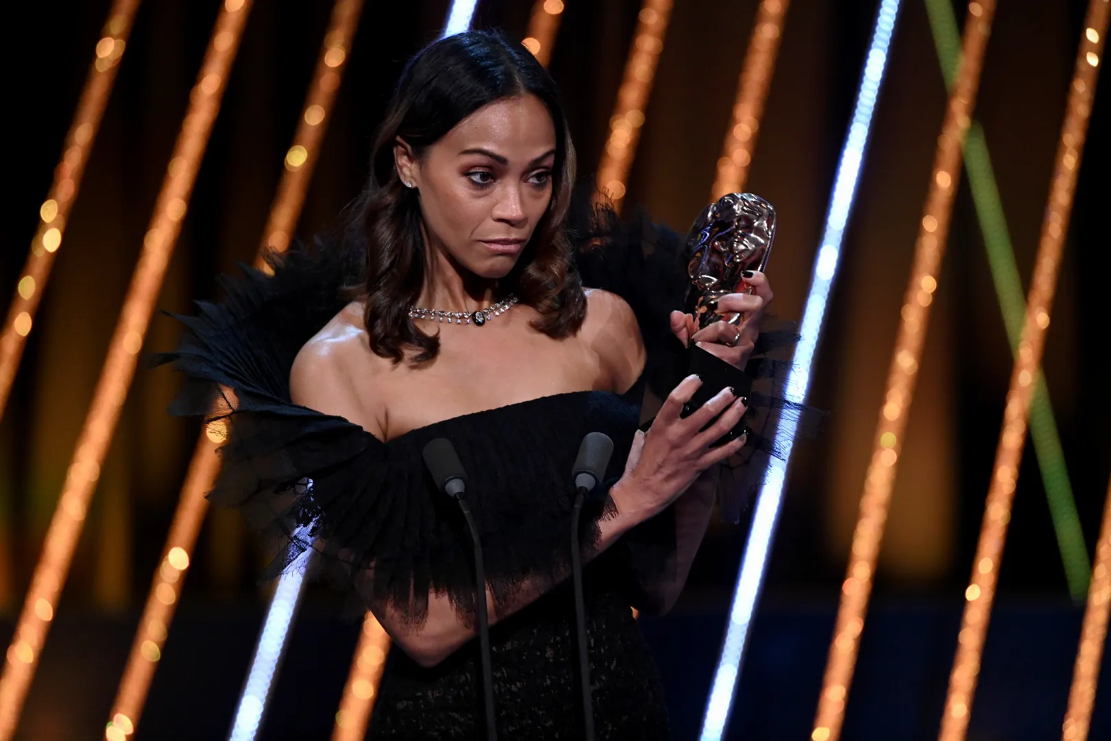 zoy saldana dedica ymilia pyrez bafta ganhos neta irmyo trans neto 6050