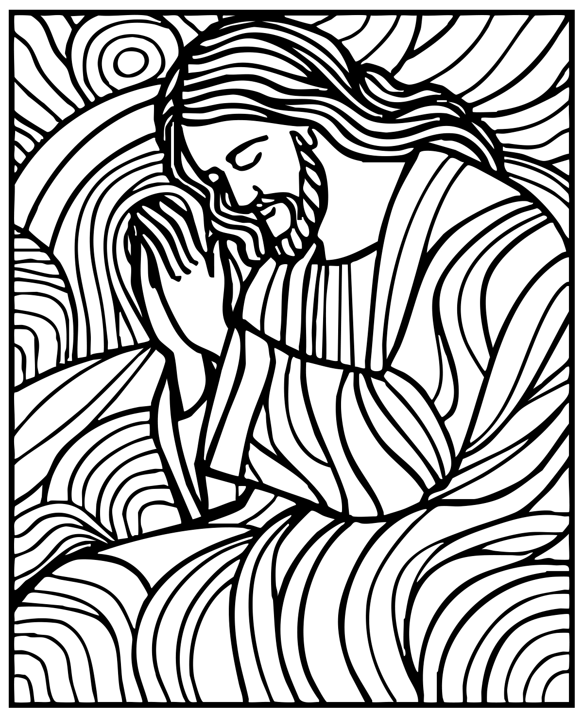 Desenho de Jesus para Colorir pronto para imprimir e colorir