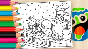 Desenho para colorir Desenho para Colorir Bobbie Goods Observando Estrelas - Pinte no Site ou Imprimir Grátis!