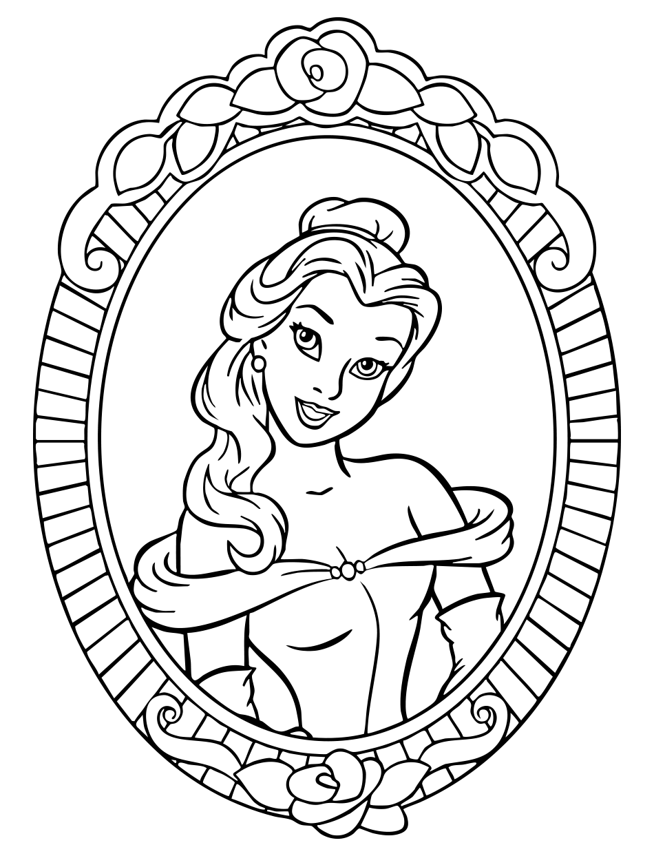 Desenho de da Princesa Bela - A Bela e A Fera para imprimir e colorir - PDF grátis para pessoas de todas as idades