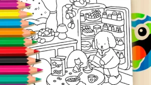 Desenho para colorir Desenho Kawaii - Leite do Gatinho 😺