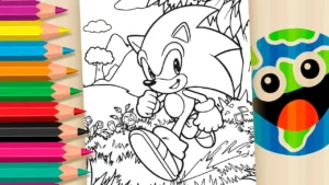 Coloring Page Desenho Sonic para Colorir