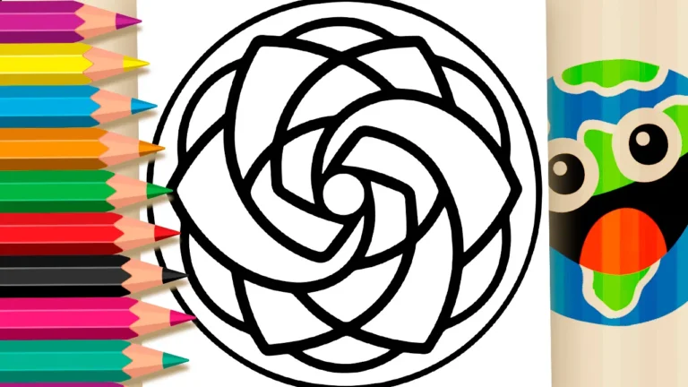 Desenho para colorir Mandala de Flor Geométrica para Colorir Simples