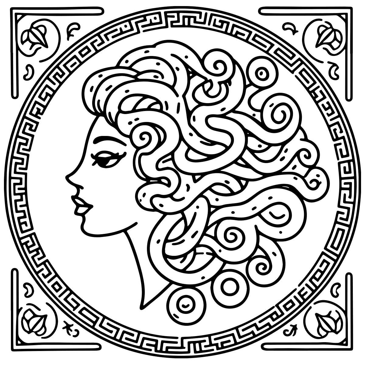 Desenho de Medusa para Colorir para imprimir e colorir - PDF grátis para pessoas de todas as idades