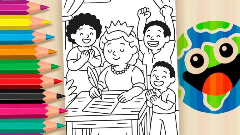 Desenho para colorir Colorir: A Abolição da Escravidão no Brasil (1888)