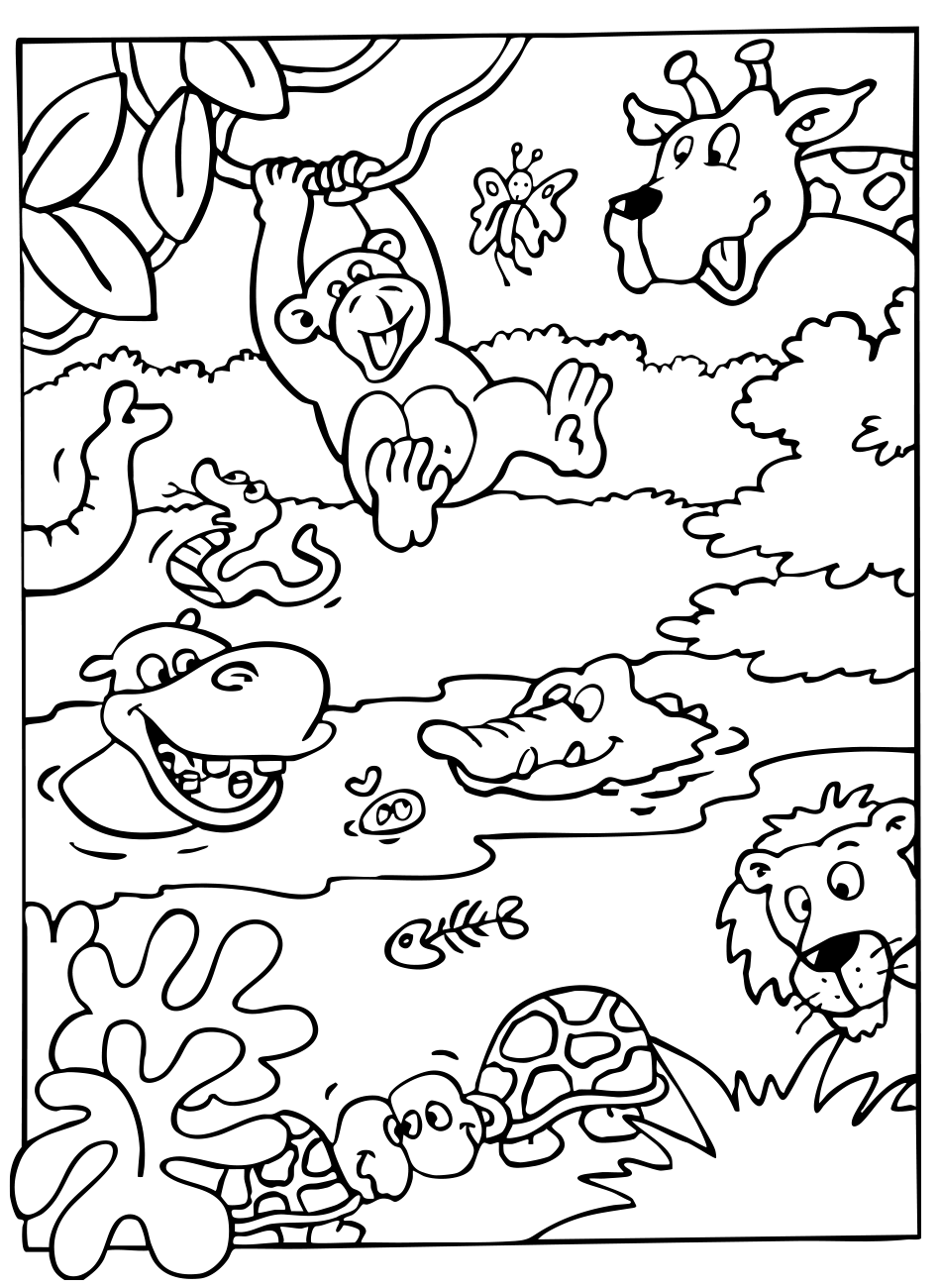 Desenho de Colorir Bichinhos da Floresta para imprimir e colorir - PDF grátis para pessoas de todas as idades