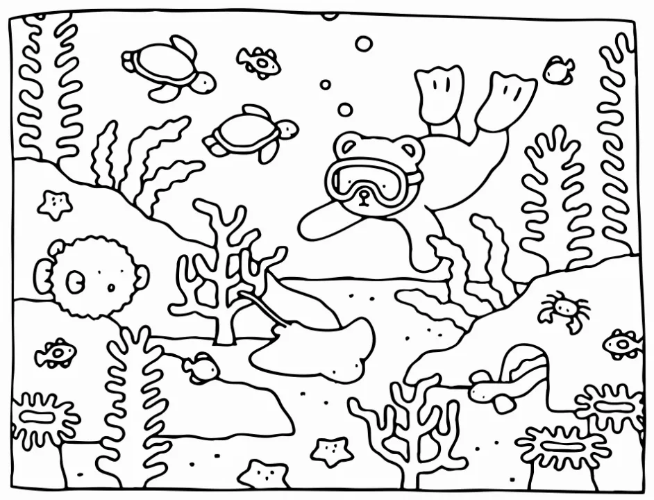 Colorir Online desenho de Bobbie Goods - No fundo do mar.