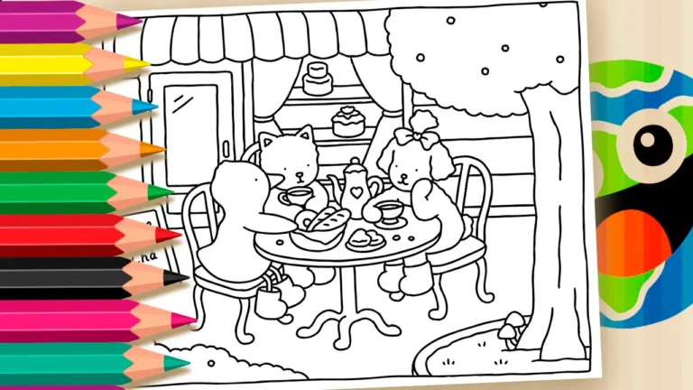 Desenho para colorir Desenho Kawaii A Hora Do Chá