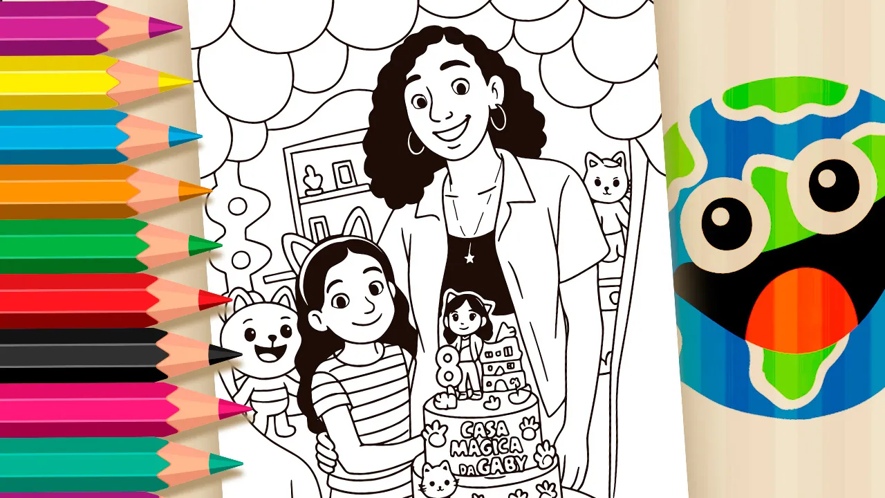 Colorir Online Aniversário de 8 anos de Millena