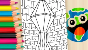 Desenho para colorir Desenho para Colorir – Festejos de São João com Bandeirinhas e Balão