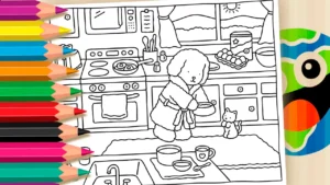 Desenho para colorir Café da Manhã do Gatinho de Bobbie Goods - Página para Colorir