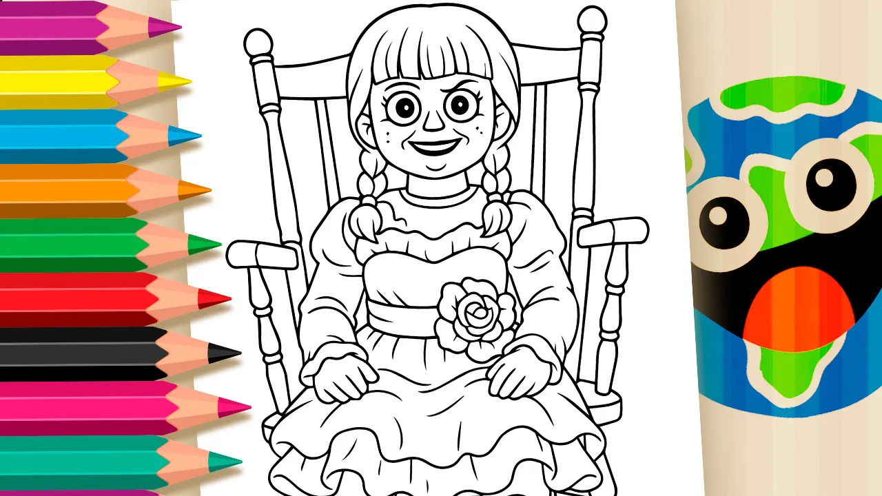 Boneca Annabelle para Colorir — Mistério e Lendas em Cada Traço