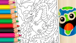 Desenho para colorir Colorir Online Caraxes: O Poderoso Dragão de Daemon Targaryen