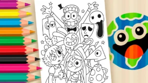 Desenho para colorir Colorir Online O Incrível Circo Digital: Dê Vida a Pomni, Caine e Cia com Nossa Ferramenta Exclusiva!
