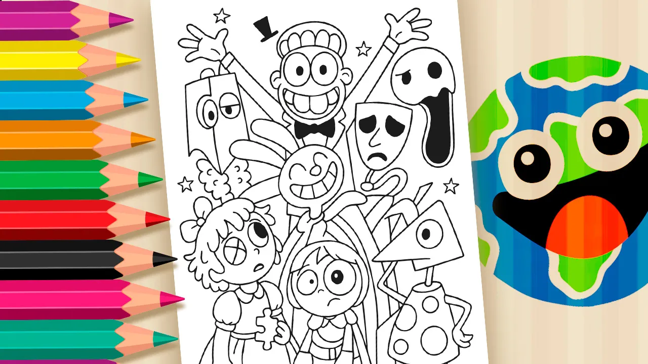 Colorir Online O Incrível Circo Digital: Dê Vida a Pomni, Caine e Cia com Nossa Ferramenta Exclusiva!