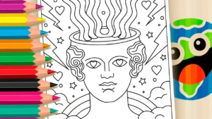 Desenho para colorir 🎨 Desenho Psicodélico para Colorir Online – Arte Antiestresse para Adultos