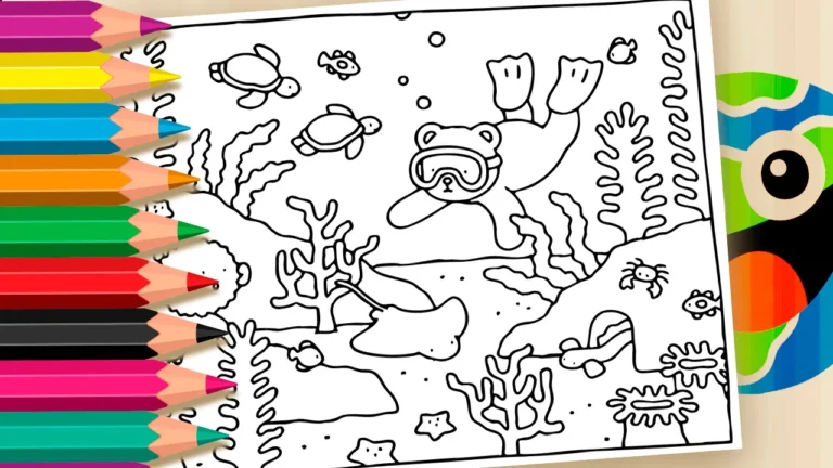 Desenho para colorir Desenho Kawaii No Fundo Do Mar