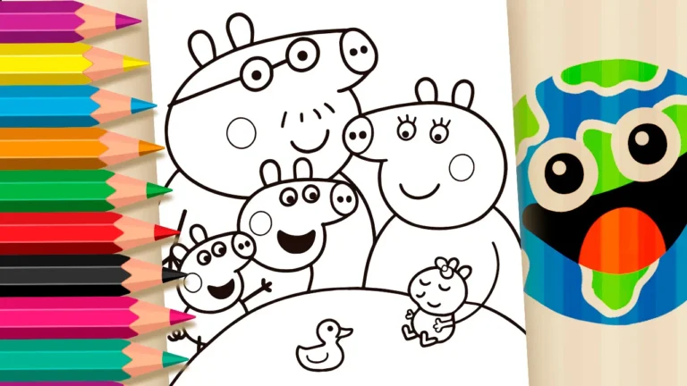 Desenho para colorir Peppa Pig ganha uma irmãzinha: desenho para colorir online da nova bebê Evie