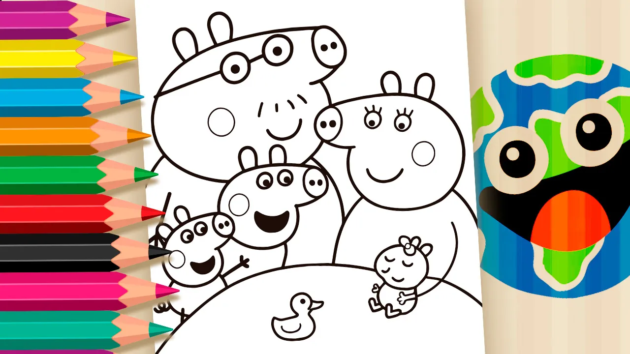 Peppa Pig ganha uma irmãzinha: desenho para colorir online da nova bebê Evie