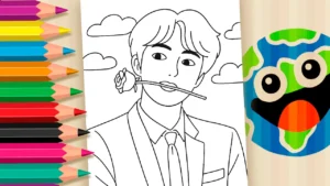 Desenho para colorir Desenho para Colorir Jin do BTS – Solte sua Criatividade com Seokjin