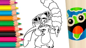 Desenho para colorir Divirta-se Colorindo o Stitch Tomando Sorvete Online
