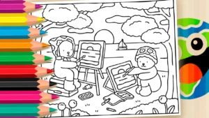 Desenho para colorir Desenho para Colorir Desenho Kawaii Pintura ao Ar Livre - Pinte no Site ou Imprimir Grátis!