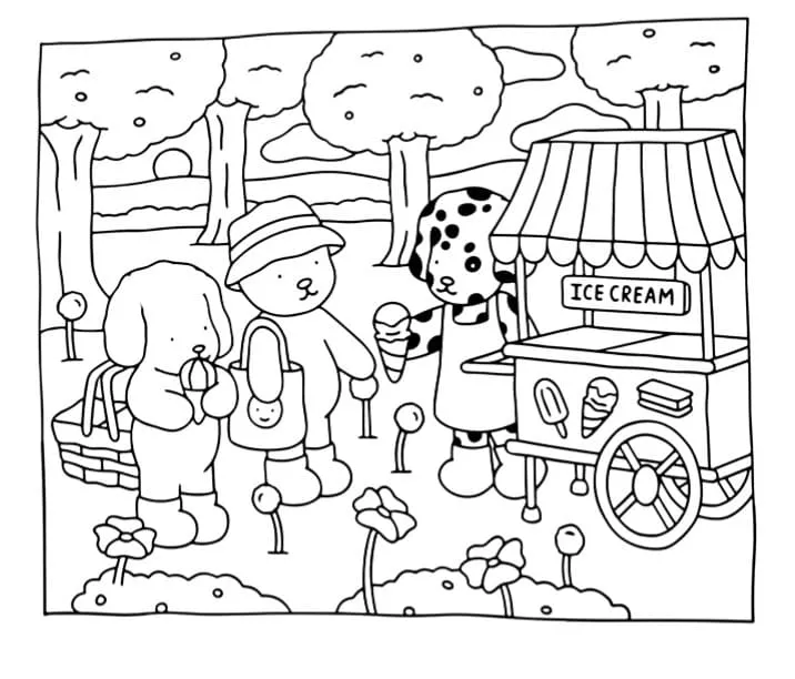 desenho do bobbie goods sorvete no parque para colorir 4541