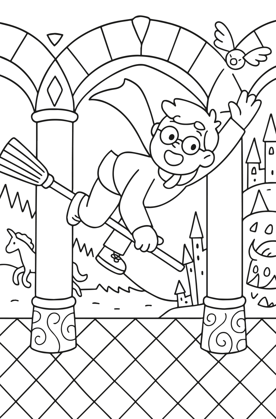 Desenho de Harry Potter A Pedra Filosofal para imprimir e colorir - PDF grátis para pessoas de todas as idades