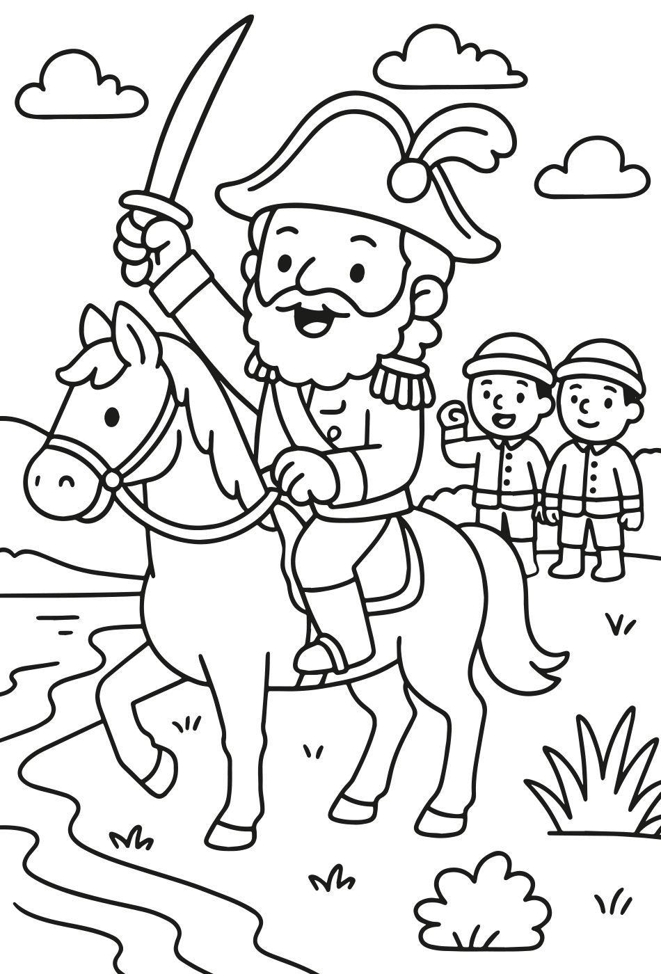 Desenho de Colorir: A Independência do Brasil (1822) para imprimir e colorir - PDF grátis para pessoas de todas as idades