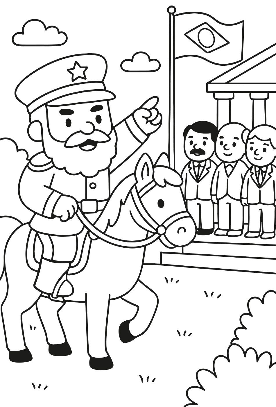 Desenho de Colorir: A Proclamação da República (1889) para imprimir e colorir - PDF grátis para pessoas de todas as idades