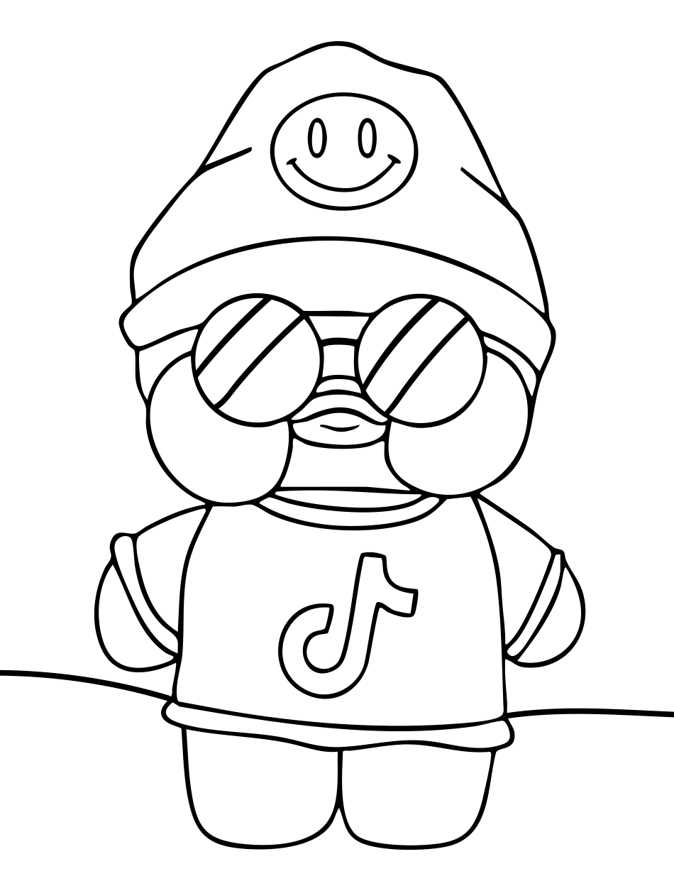 Desenho de Pinte o Paper Duck TikToker ! para imprimir e colorir - PDF grátis para pessoas de todas as idades