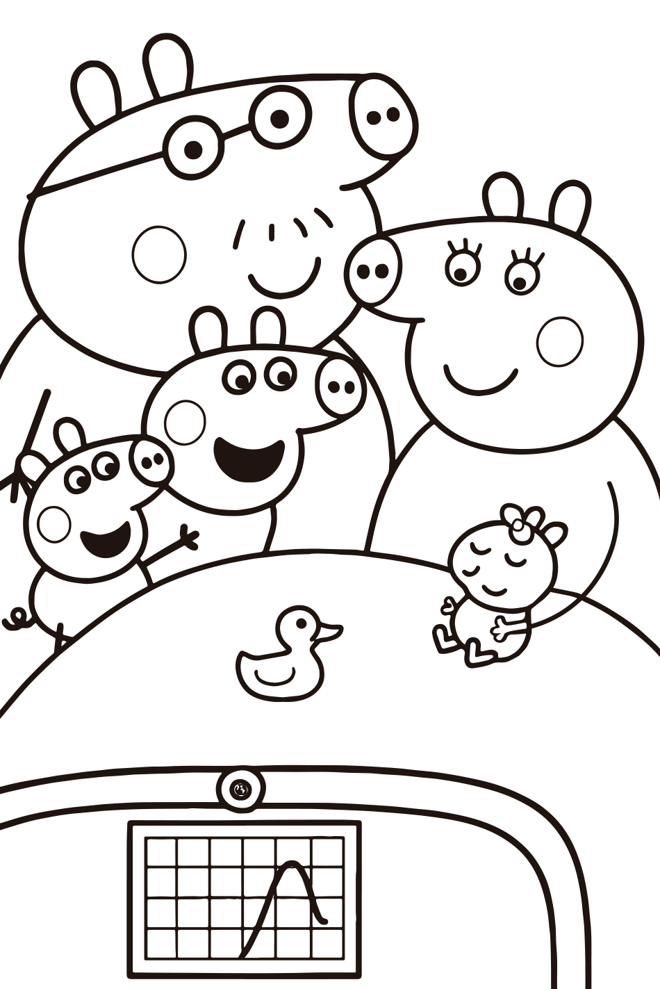 Desenho de Peppa Pig ganha uma irmãzinha:   da nova bebê Evie para imprimir e colorir - PDF grátis para pessoas de todas as idades