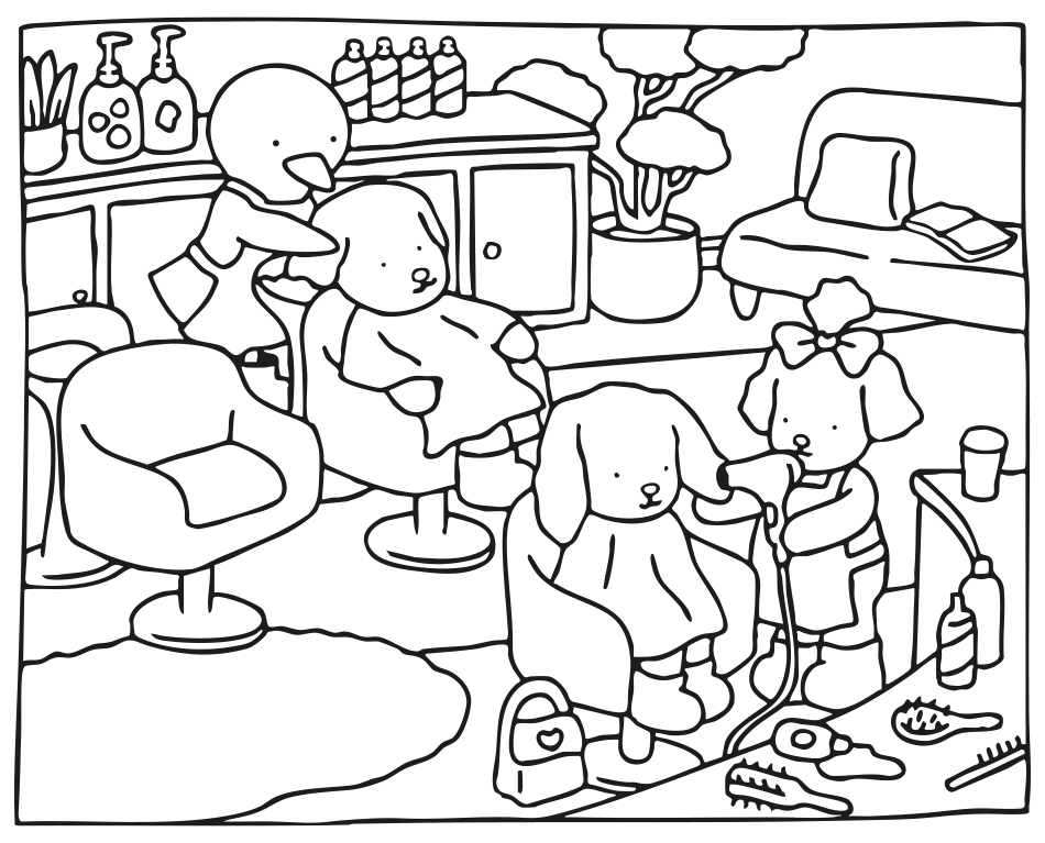 Desenho de Dia de Spa e Salão de Beleza com  Kawaii para imprimir e colorir - PDF grátis para pessoas de todas as idades