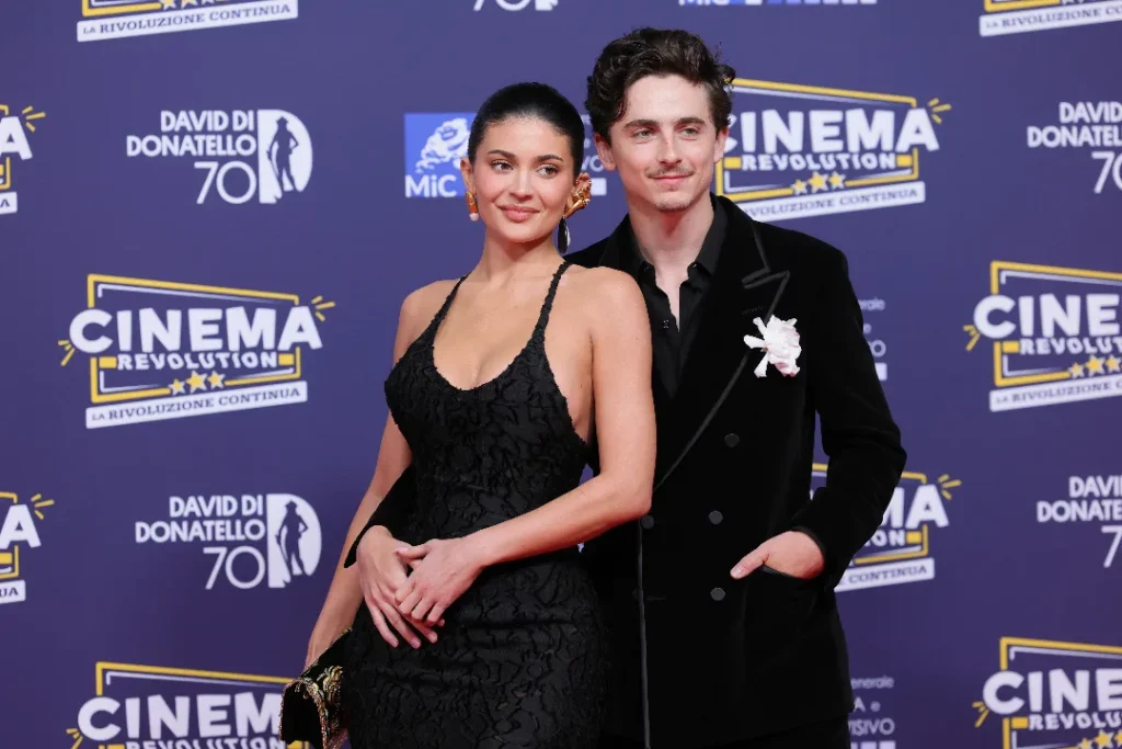 Timothée Chalamet e Kylie Jenner na Entrega do Prêmio David Awards