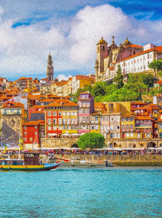 A cidade de Porto, em Portugal.