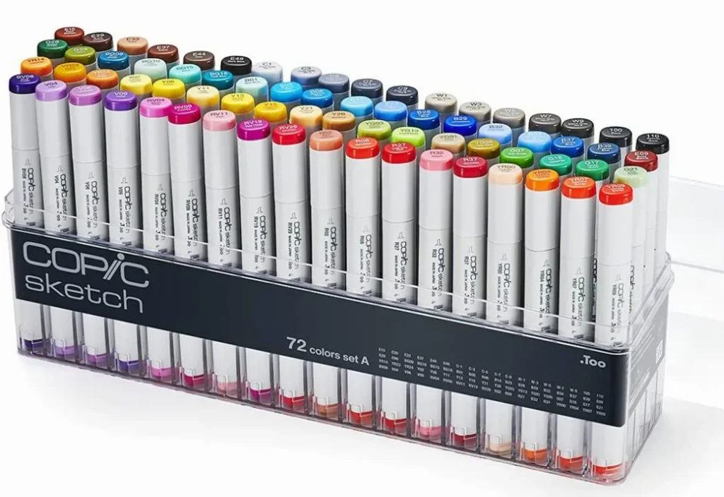 Embalagem com 72 Canetinhas Copic.