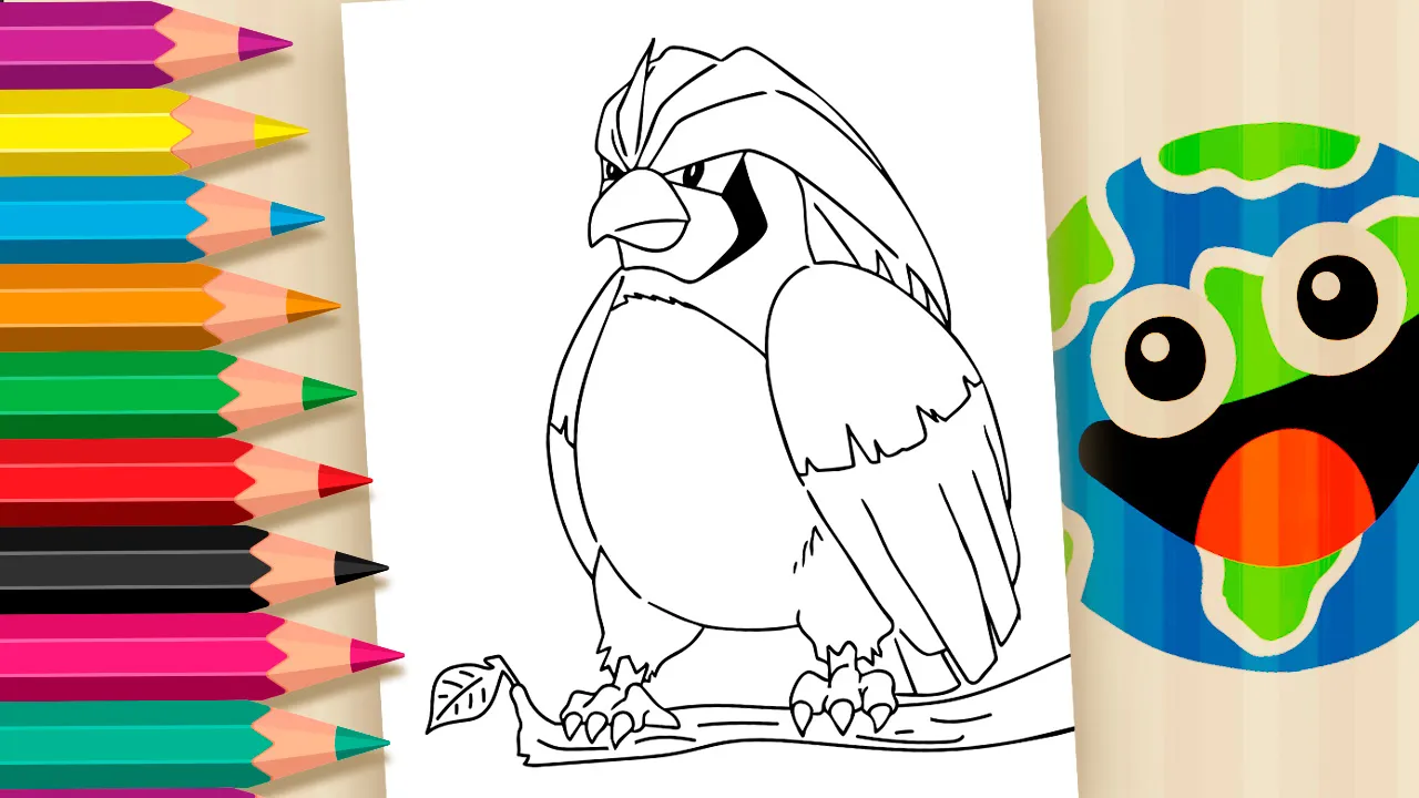 Desenho para colorir online do Pokemón Pidgeotto no Mundo dos Jogos.