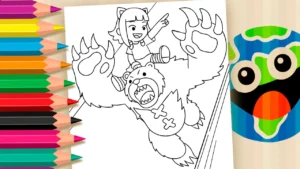Desenho para colorir Annie e Tibbers para Colorir – Magia, Emoção e Criatividade no Mundo de League of Legends 🎮🖍️🔥