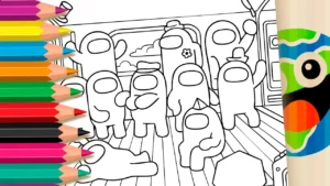 Desenho para colorir 🎨 Among Us para Colorir – Desenho Divertido com Todos os Personagens!