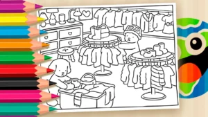 Desenho para colorir Dia de Saldão! Monte sua Vitrine de Cores Neste Desenho de Bobbie Goods!