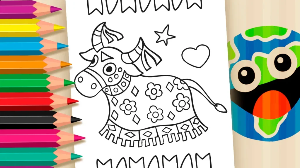 Desenho para colorir online no Mundo dos Jogos do Boi Bumbá.