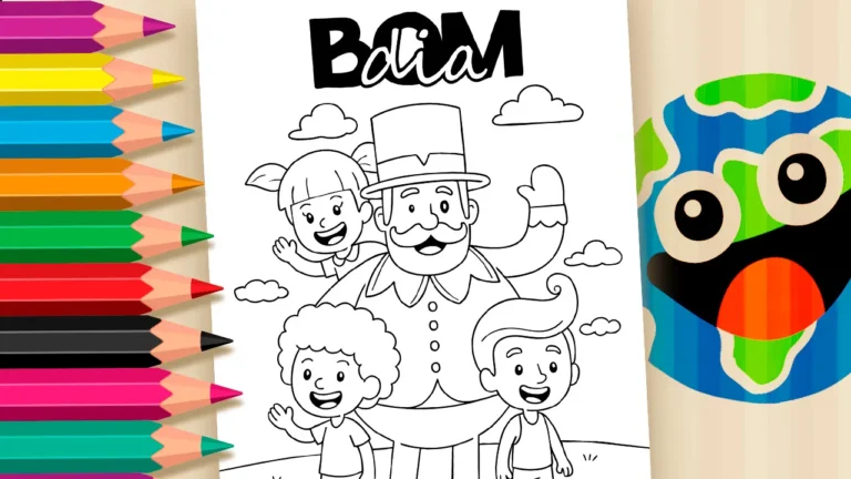 Desenho para colorir 🌞 Mundo Bita para Colorir com Mensagem de “Bom Dia”!