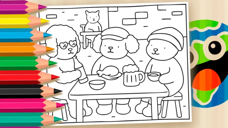 Desenho para colorir E se fosse no Brasil? Boteco no estilo Desenho Kawaii 🇧🇷🎨