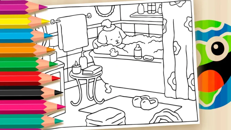 Desenho para colorir Colorir Desenho Kawaii: Hora do Banho do Cachorrinho Mais Fofo da Internet